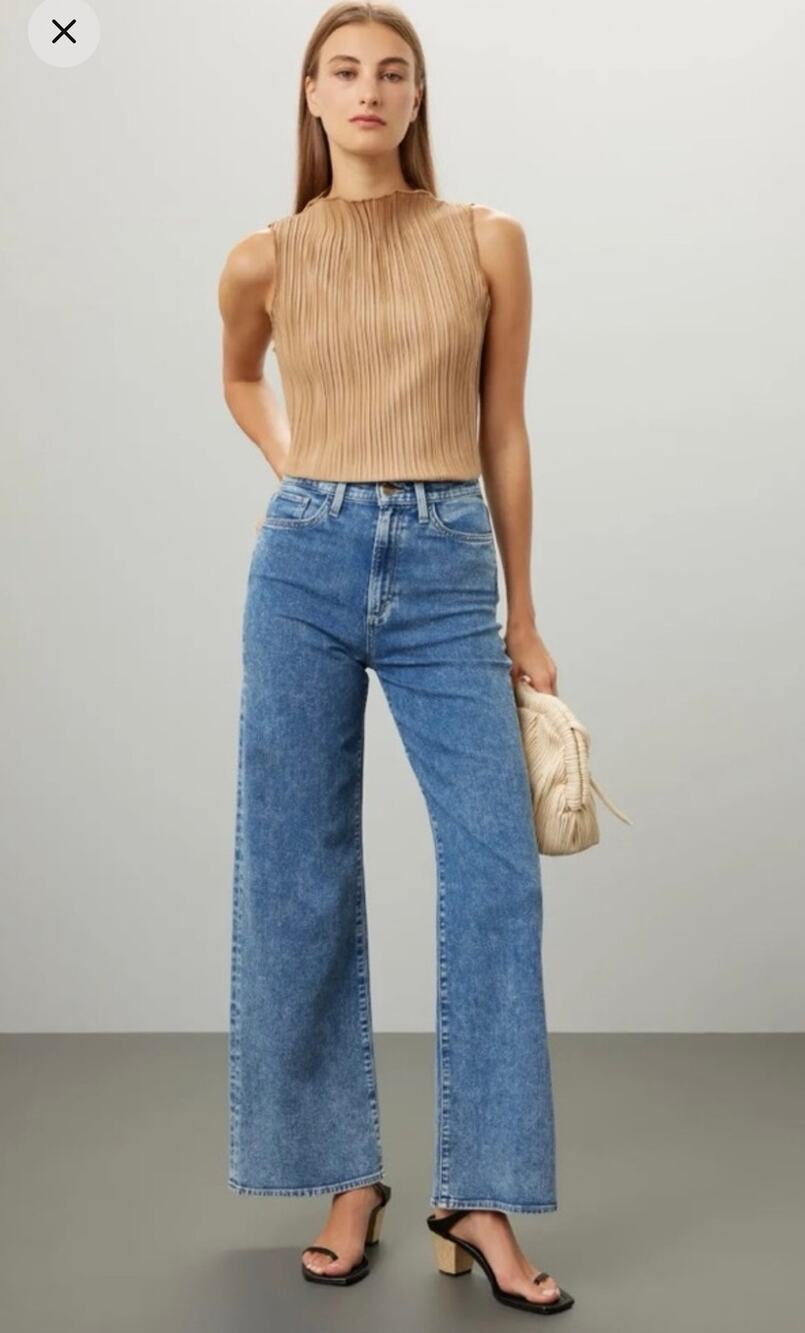 Joe’s The Mia High Rise Wide Leg Ankle Medium Wash Blue Jeans 26 Boho Minimalist